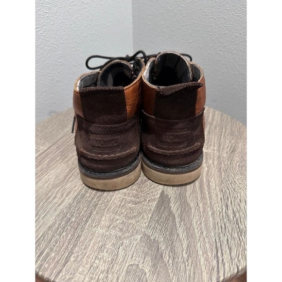 Toms Mens Chukka Ankle Boots Brown Leather Lace Up  8.5 main image 5